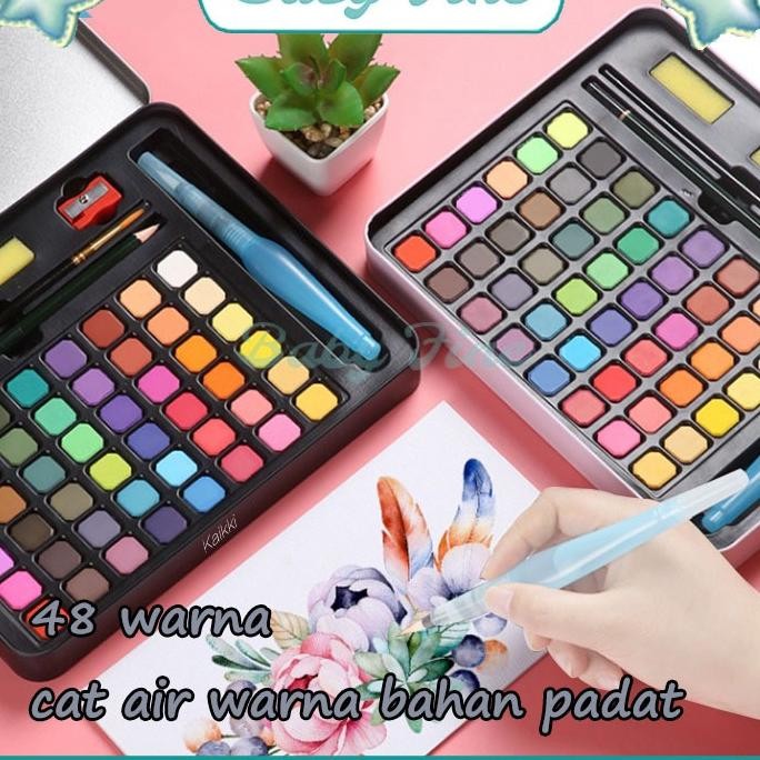 

Cod 3648 Cat Air Lukis Solid Watercolor Paint Set Cat Air Warna 36 Dan 48 Warna Alat Cat Air Warna Per Set