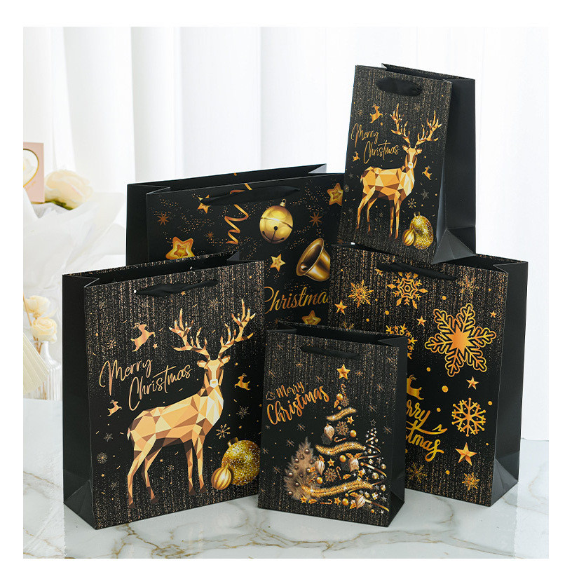 

PAOPAO Paperbag The Emas Black & Gold Red Natal Christmas Tas Hampers Premium