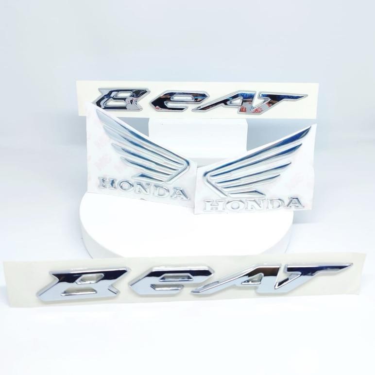 ASLI EMBLEM HONDA BEAT SILVER TIMBUL LOGO SATUAN VARIASI KEREN
