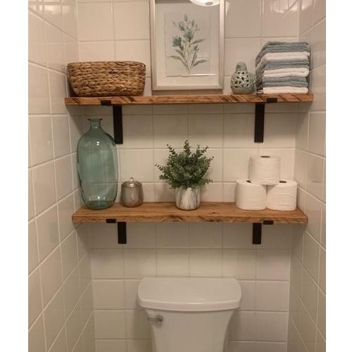 Produk Baru Rak Ambalan Kayu Siku Besi Tempel Dinding Dekorasi Kamar Buku Estetik