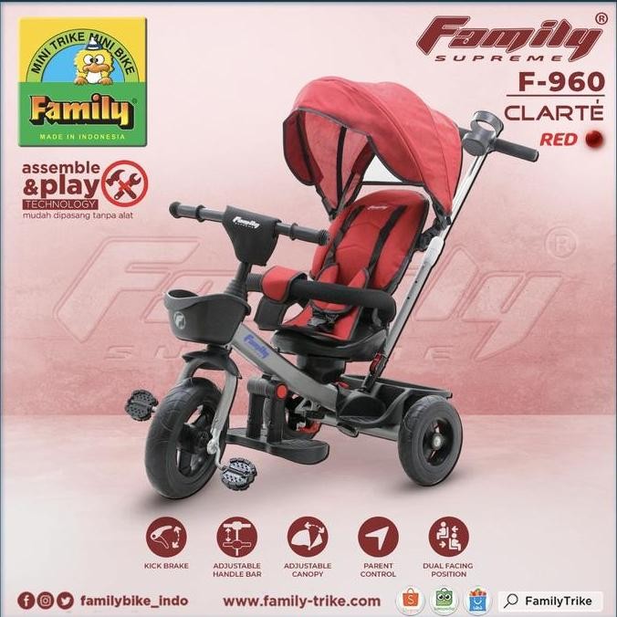 Lalamei Stroller Sepeda Roda Tiga Family Supreme Clarte F-960