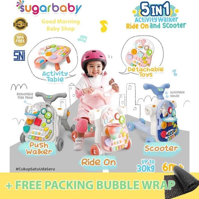 Sugar Baby Activity Walker 5 in 1 Ride On Scooter Baby Push Walker
