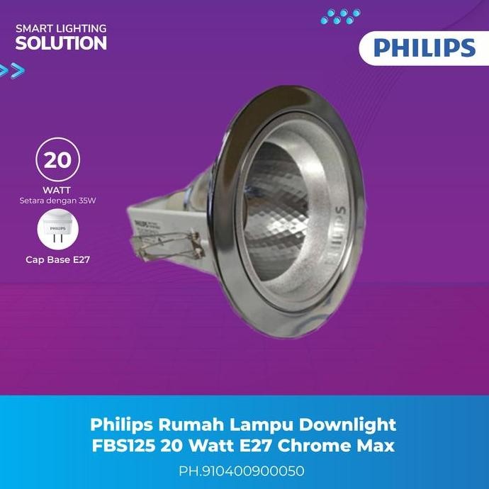 Terlaris Philip Rumah Lampu Downlight FBS125 20 Watt E27 Chrome Max SALE