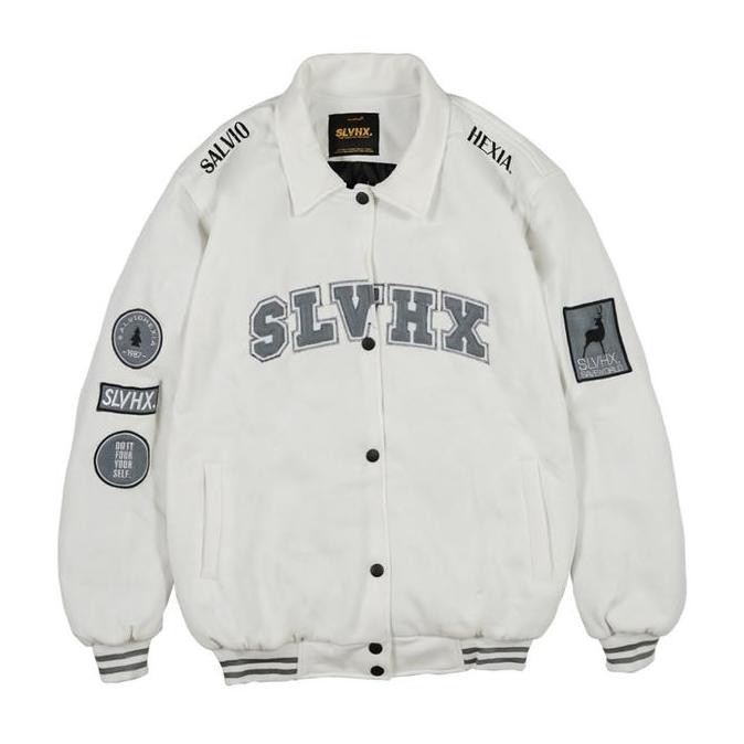 Salvio Hexia Varsity Jacket White (Best Quality)