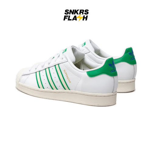 ADIDAS Superstar White Off White Green Sepatu Sneakers Pria - GX9878 - Size 40.7