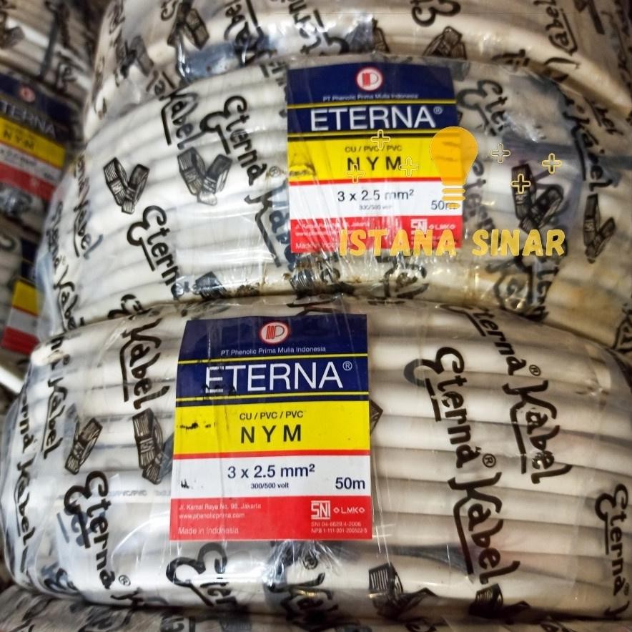 Kabel listrik Eterna NYM 3 x 2.5 / Kabel tembaga / Kabel kawat 1 Roll