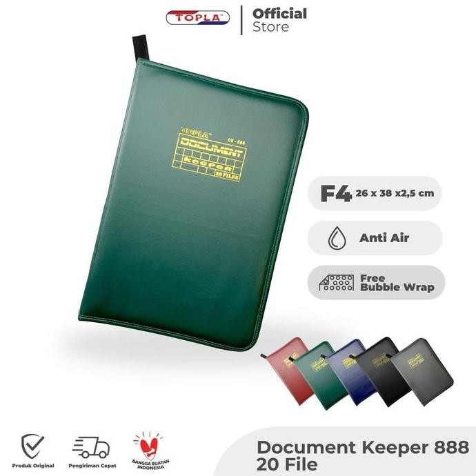 

Topla Dokumen Keeper isi 20 File Map Dokumen Resleting Folio Map Ijazah Biru Hijau Hitam Merah Plastik Stationery secure folder MM
