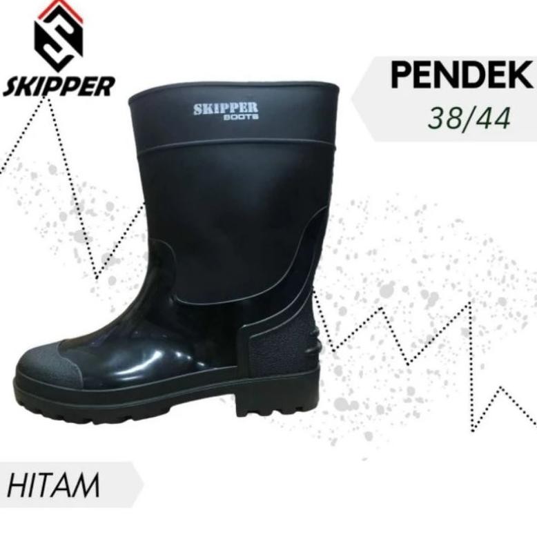 SEPATU BOOTS SKIPPER HITAM PENDEK SEPATU BOOT PERKEBUNAN DAN INDUSTRI