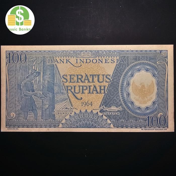 Uang Kuno Indonesia 100 Rupiah Pekerja Biru Th 1964 Original Dan Terpercaya