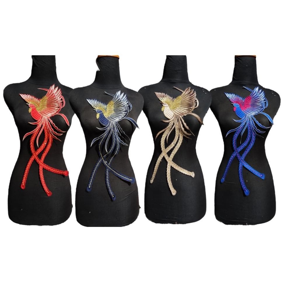 Bordir Gamis Motif Burung Cheongsam Renda Rayon