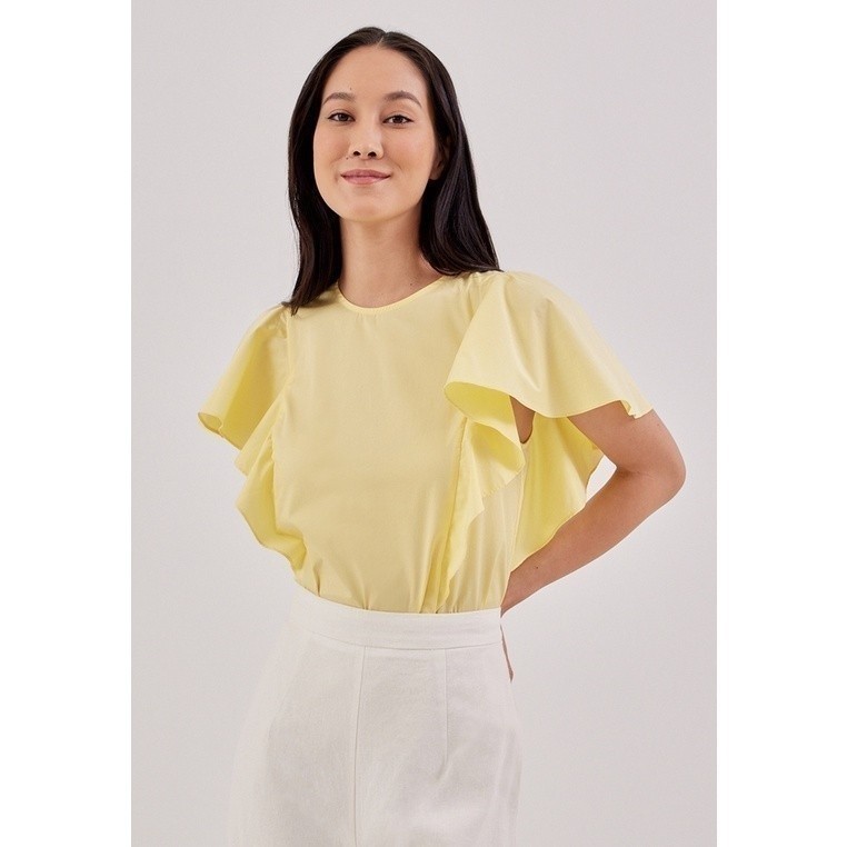Love, Bonito - Atasan Wanita - Esmae Flutter Sleeve Shell Top - Daffodil