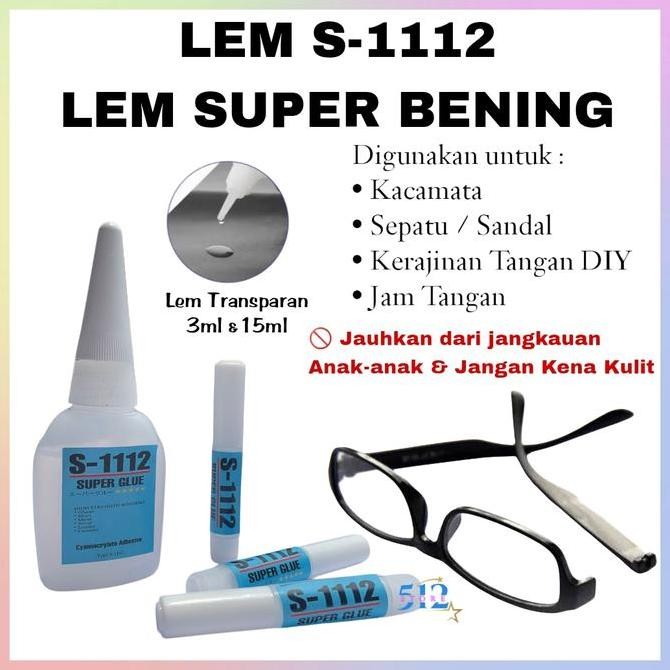 

512Store - Lem Cair Super Bening S1112 - Lem Kacamata, Kerajinan Tangan Diy Co