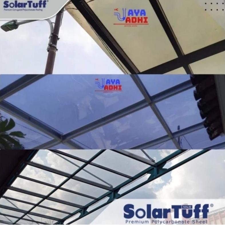 READY STOK SolarTuff Solid Atap UV 1,2mm PER METER CLEAR Solartuff Kanopi Transparan Flat Bening Pol
