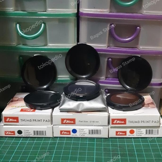 

Stempel Sidik Jari Shiny SM2A SM-2A Thumb Print Pad Shiny Hitam Biru Merah