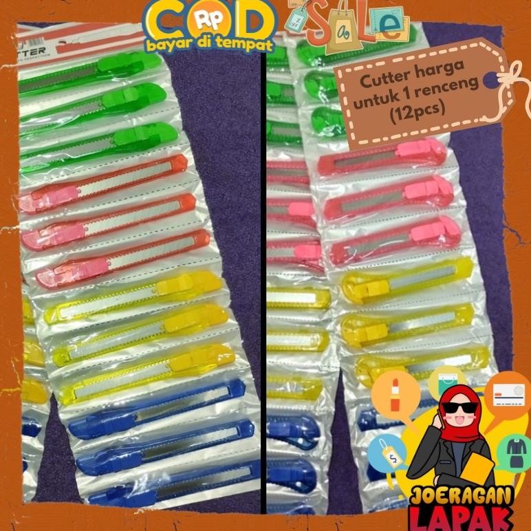 

(Harga 12 Pcs) Pisau Cutter/Katter Pemotong Kertas G2000 Bening Tajam Murah Stok Baru