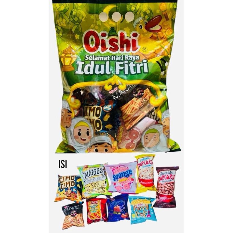 

Joeraganlapak Oishi Snack Pack Idul Fitri Lebaran Red Gift Bag Cuckoo Hadiah Anak Jajan Hari Raya Popcorn Sponge Crunch Poppy Pop Kornies Cimo Pillows Viral
