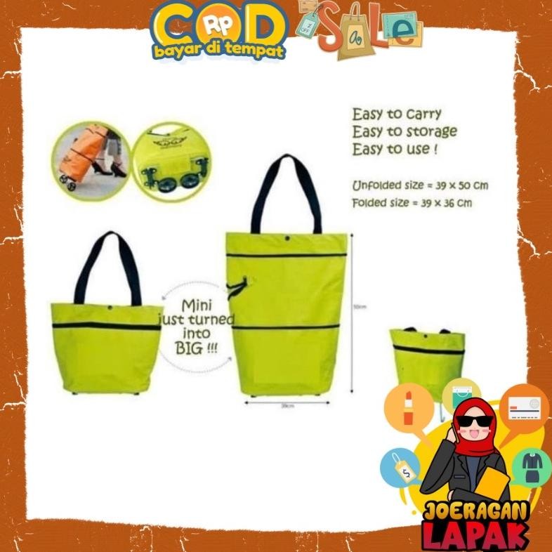 JoeraganlapakTas Belanja Troli Lipat Trolley Bag Adjustable Roda Murah Besar Kecil Stok