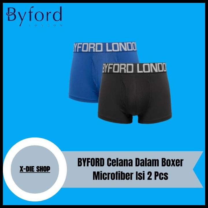 Terlaris Celana Dalam Byford Shorty Boxer Long Leg Boxer Isi 2 Pcs Microfiber High Quality