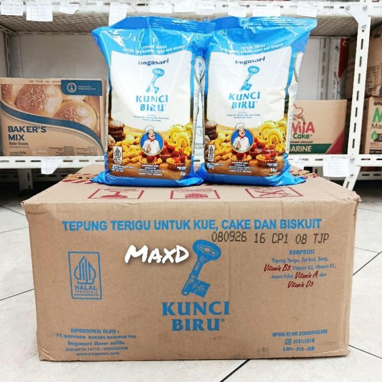 

Tepung Terigu Kunci Biru 1kg 12 Bks 1Dus