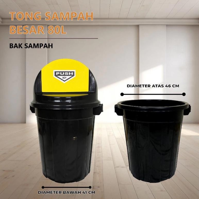 Tong Sampah Besar 80L - Tempat Sampah Besar Jumbo Luar Ruangan Oitdoor Indor Dalam Kotak Bak Timba T