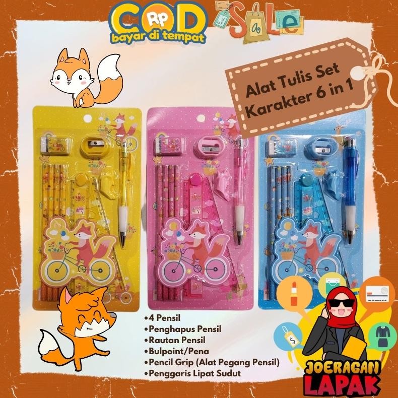 

JoeraganlapakAlat Tulis Set Anak Karakter 6 In 1 Souvenir Murah Stock