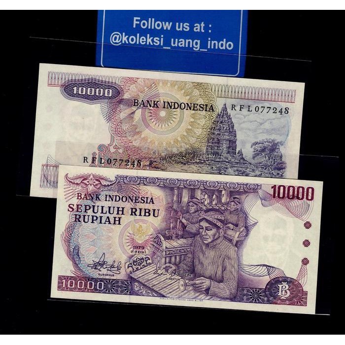 Uang Kuno 10000 Gamelan 1979 Gress Ada Pinhole Original Dan Terpercaya
