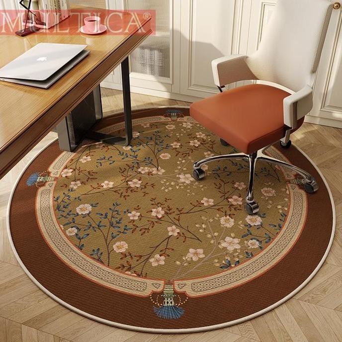 MULTICA Karpet Bulat Polyster Diameter 100Cm Dan 80Cm /Karpet Bulat Aestetik /Karpet Bulat Ruang Tam