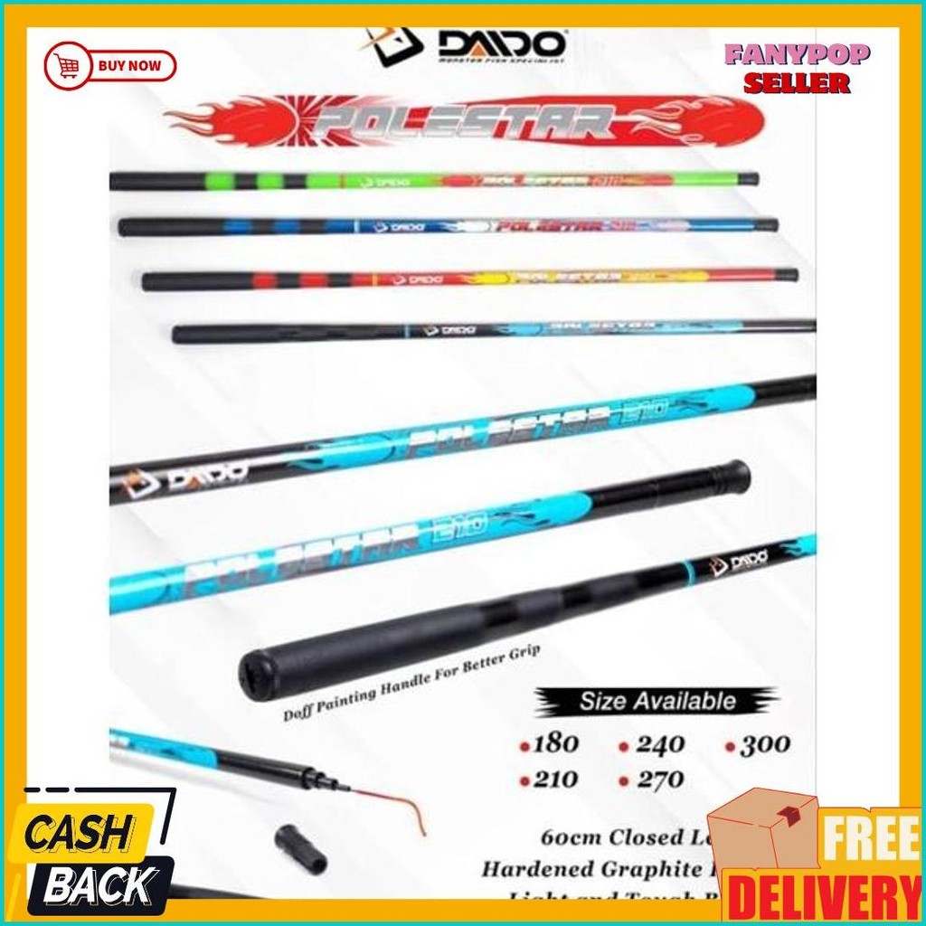 Tegek Pole Star Shiba Daido Joran Tegak 180-450Cm Diskon