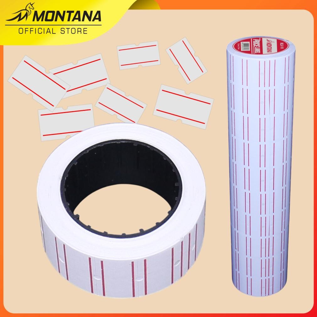 

MONTANA KERTAS LABEL MLB-1W HAND LABEL STIKER HARGA 1SET ISI 10 ROLL COPY
