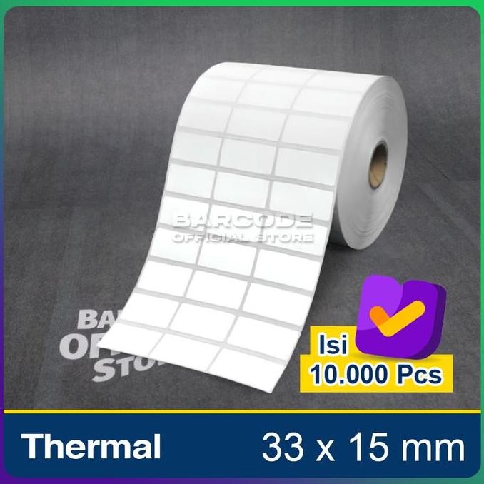 

Label Bare 33x15 mm 3 Line Stiker Thermal 33 x 15 mm Core 1" Inch