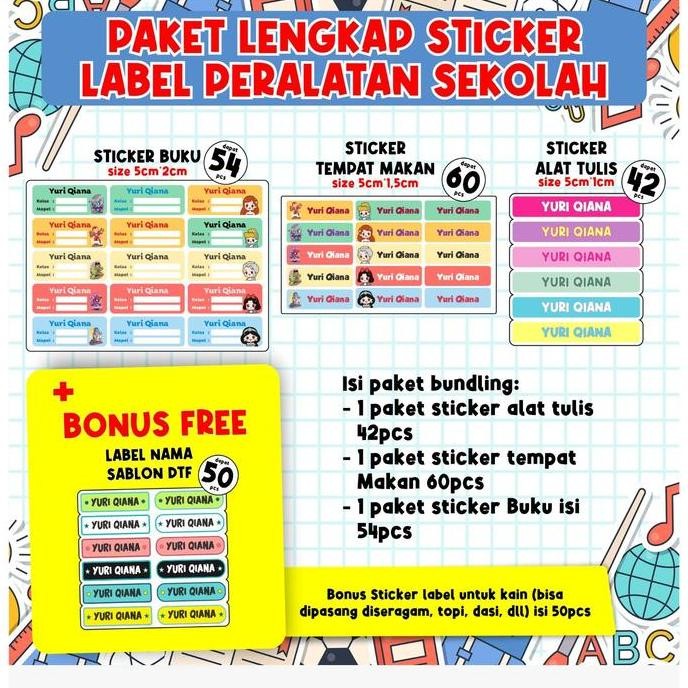

Paket Lengkap Label Plat Nama Stiker Baju Dan Peralatan Anak Sekolah Atk Co
