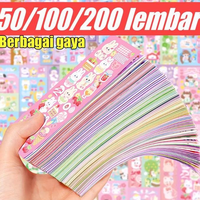 

[Dotding] 200 Lembar/100 Lembar/50 Lembar Berbagai Kartun Shiny Stiker Set Mahasiswa Hias Diy Bahan Stiker Lucu Co