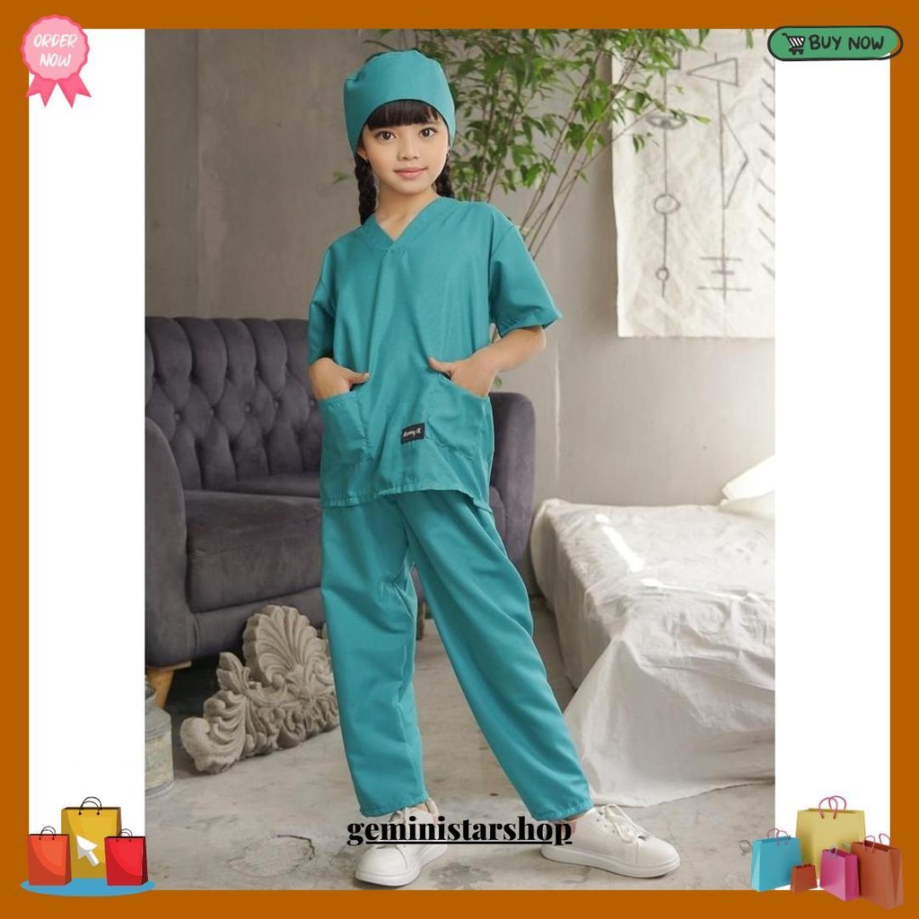 Baju  Dokter Anak Oka 1-10 Tahun/Baju Anak Dokter Anak Perempuan/Baju Anak Dokter Anak Laki Laki/Dok