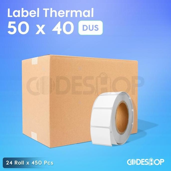 

1 Dus 24 Roll Label Harga Label Bar Thermal 50 X 40 50X40 450 Pcs Co