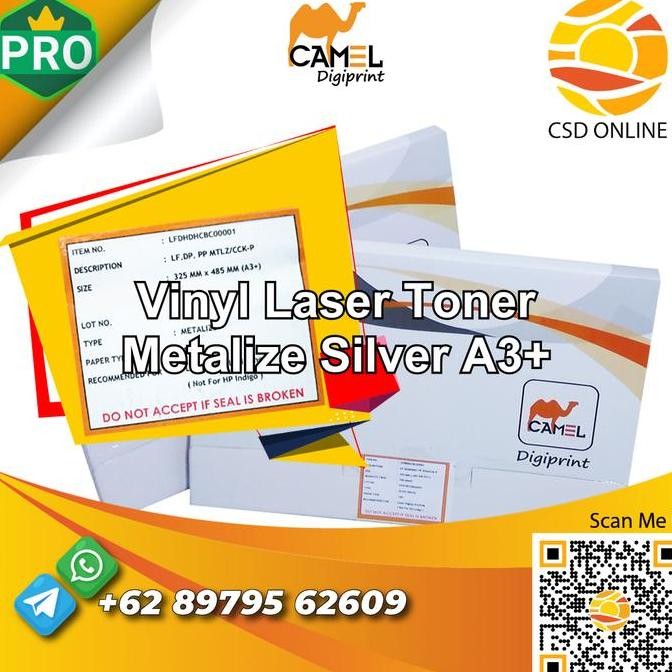 

Camel Digiprint Sticker Gold/Silver Vinyl A3+ Stiker Laser Toner Pack Co