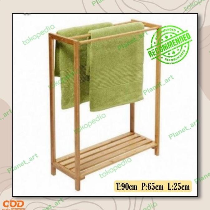 NEW rak handuk kayu minimalis jemuran /tempat handuk