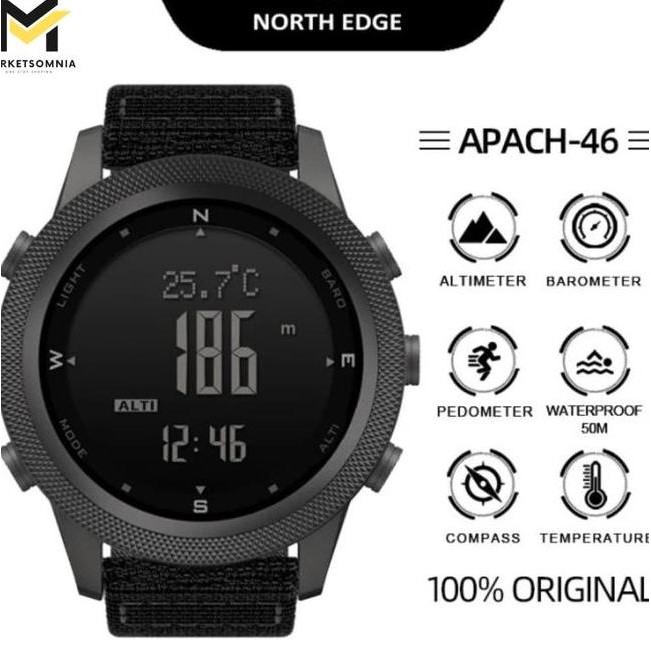 North Edge Apache 46 Smartwatch Pedometer Altimeter Barometer Suhu