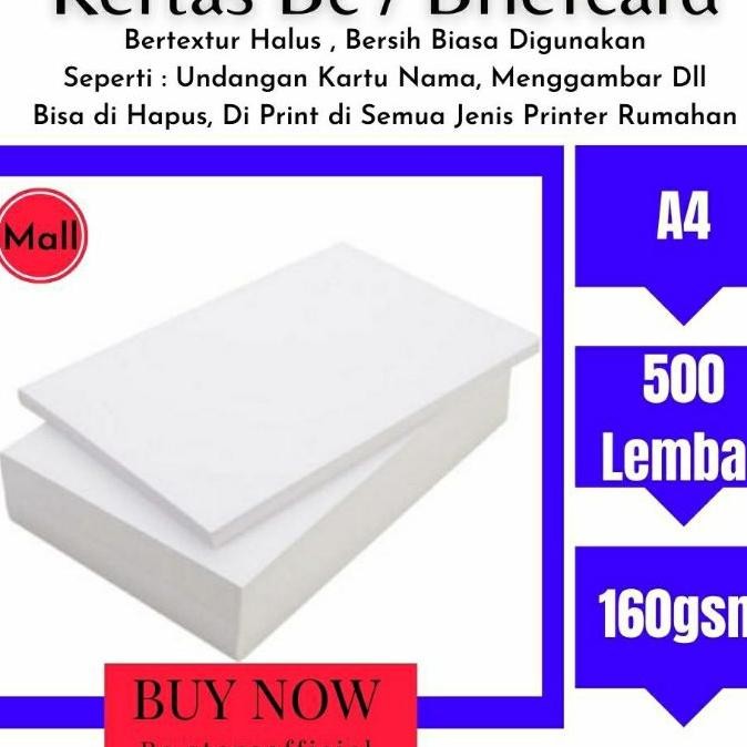 

Lembar A4 Hht Quality Kertas Bc Efcard 160Gsm Putih