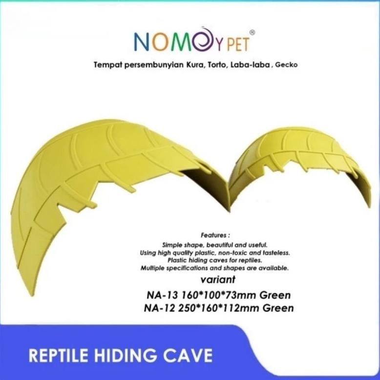 Hiding Cave Daun Reptile kura kura darat sulcata gecko torto tortoise laba laba tarantula kadal toke