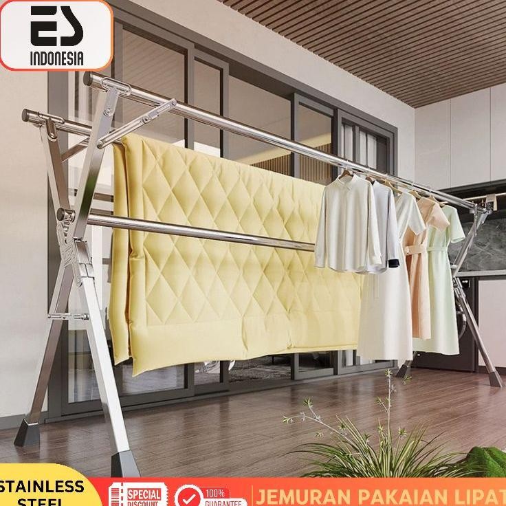 ESINDO Jemuran Baju Jemuran Pakaian Lipat / Jemuran Baju Murah / Jemuran Pakaian Jumbo