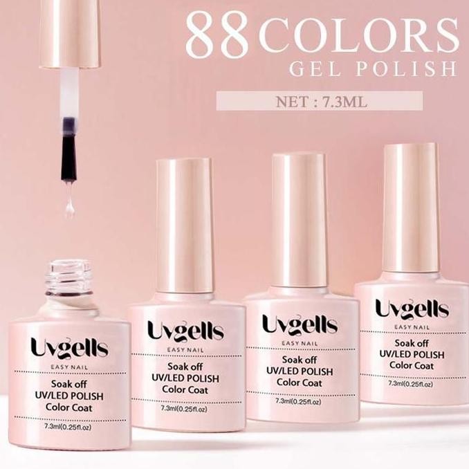 NEW UV GELLS SET 90PCS Nail Polish Gel Nail Color Warna Polos / UV / LED Soak off Nail Gel Polish / 