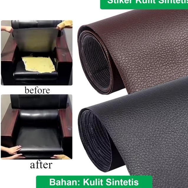 Stiker Kulit Sintetis Tambal Sofa Kursi Jok Mobil Jok Motor Wateroof