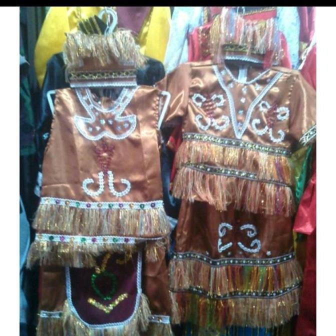 Pakaian Adat Anak Baju Papua Saten Laki Dan Perempuan