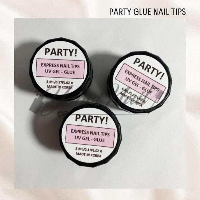 TERBARU - PARTY Glue nail tips extension gel party halal 5ml extension nail glue gel