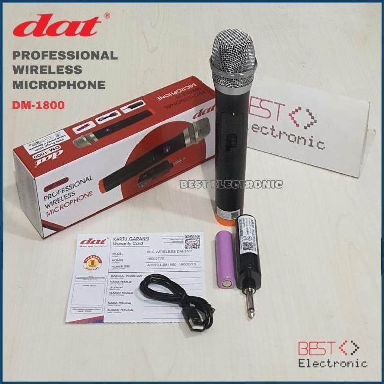 Dat Microphone DM-1800 Professional Mic Wireless Single Mic Tanpa Kabel 1800 / MIC1800 ZU11