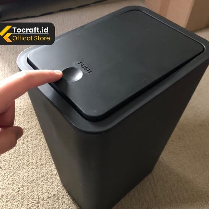 TCID Tempat Sampah Aesthetic Minimalis Hitam Putih