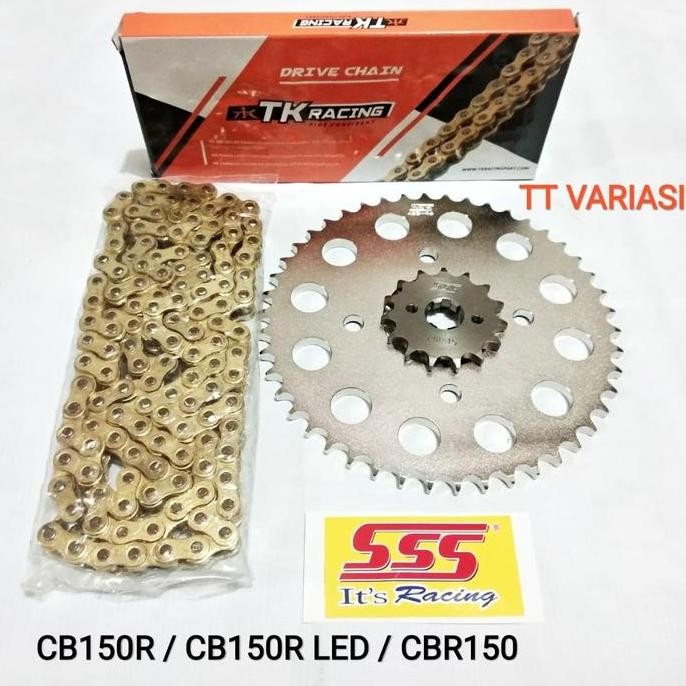 Gear set SSS CB150R / CBR150 Rantai TK 428HS GOLD