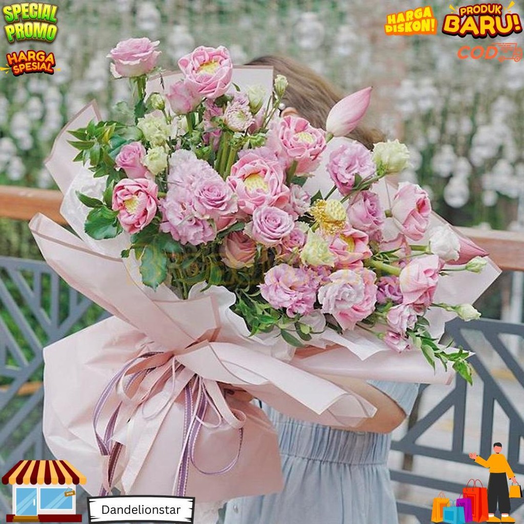 

20 Lembar Kertas Buket Bunga List Gold Line Emas Flower Wrapping Cellophane Paper Florist / Flower Wrapping Pack List Gold Sale