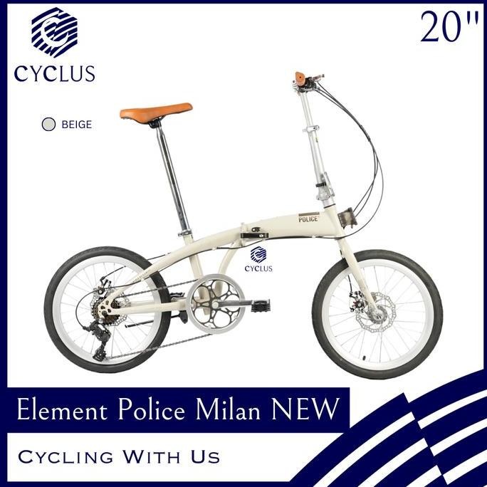 GRAB - Sepeda Lipat Element Police Milan 8 Speed 20 Inch