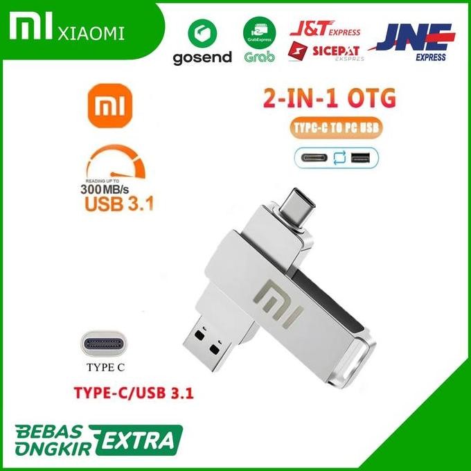TERBARU - Flashdisk Xiaomi 2in1 USB 3.1 Type C high speed 1 2 TB